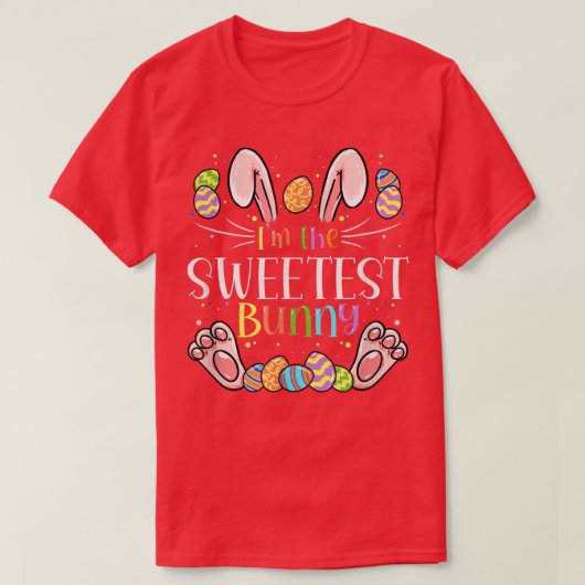I'm The Sweetest Bunny Matching Family Easter Part T-shirt (Design voorkant)