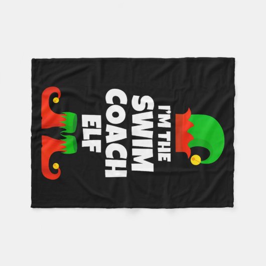 I'm The Swim Coach Elf Family Pajama Christmas Fun Fleece Deken (Voorkant (Horizontaal))