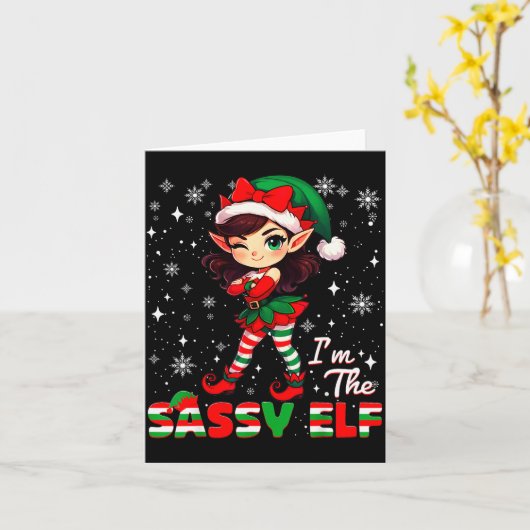 Im The Sy Elf Cute Snowflake Christmas Xmas Girl W Kaart (Gele Bloem)