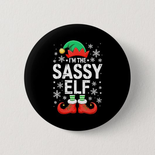 I'm The Sy Elf Shirt Family Matching Christmas Cos Ronde Button 5,7 Cm (Voorkant)
