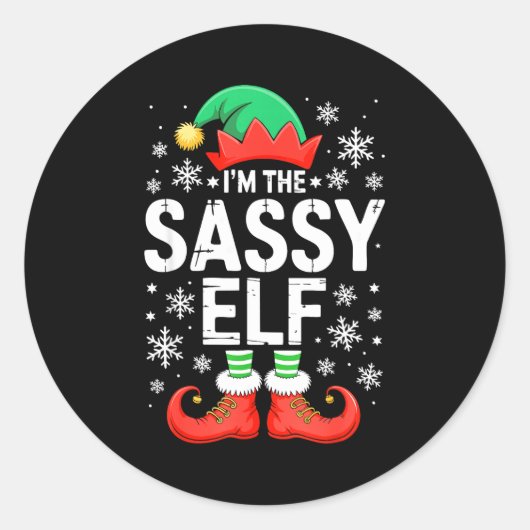 I'm The Sy Elf Shirt Family Matching Christmas Cos Ronde Sticker (Voorkant)