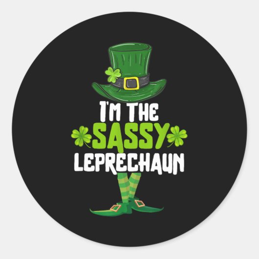 I'm The Sy Leprechaun Matching St Patrick's Day Co Ronde Sticker (Voorkant)