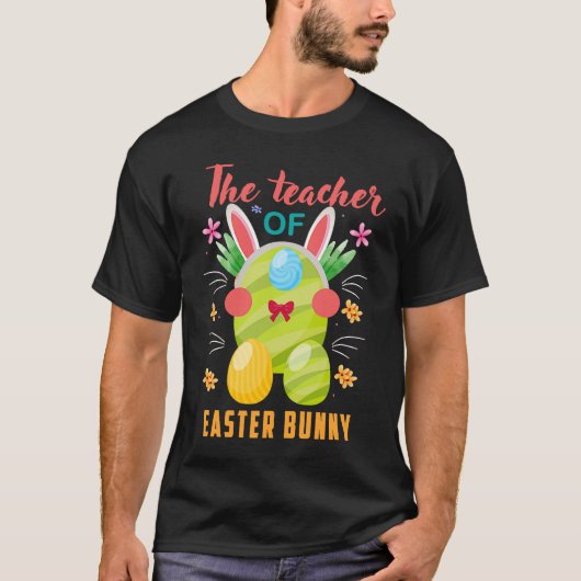 I'm The Teacher Bunny Easter Day Rabbit Family Mat T-shirt (Voorkant)