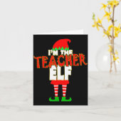 I'm The Teacher Elf Christmas Matching Elves Famil Kaart (Gele Bloem)