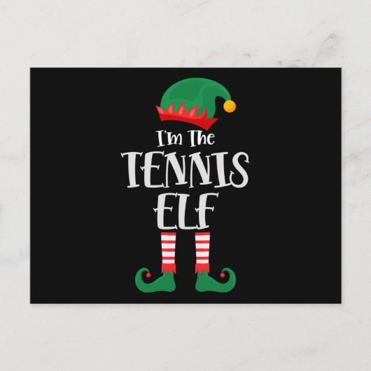 Im The Tennis Elf Matching Kerstmis Briefkaart (Voorkant)