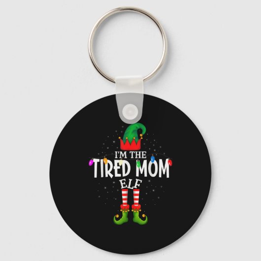 I'm The Tired Mom Matching Christmas Family  Sleutelhanger (Voorkant)