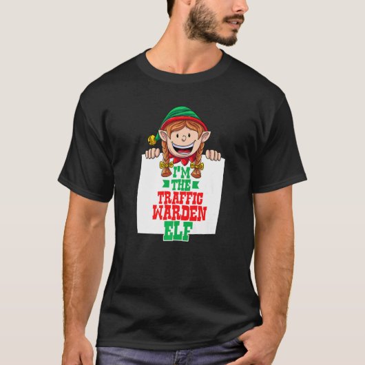 I'm the traffic warden elf female elf family match t-shirt (Voorkant)