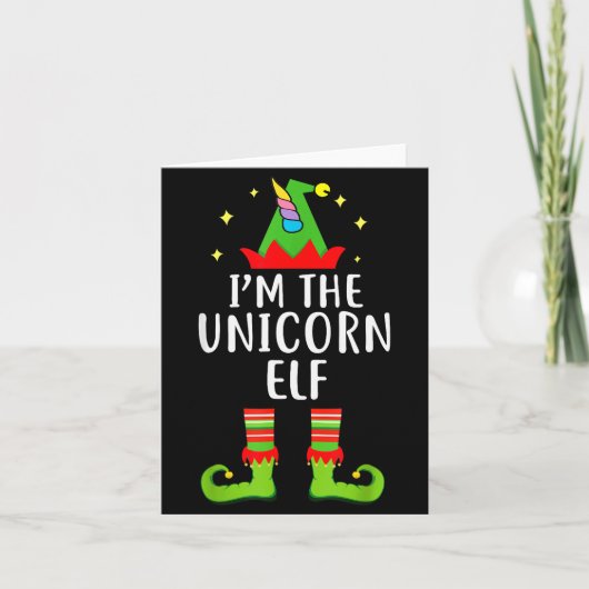 I'm The Unicorn Elf Matching Family Group Christma Kaart (Voorkant)