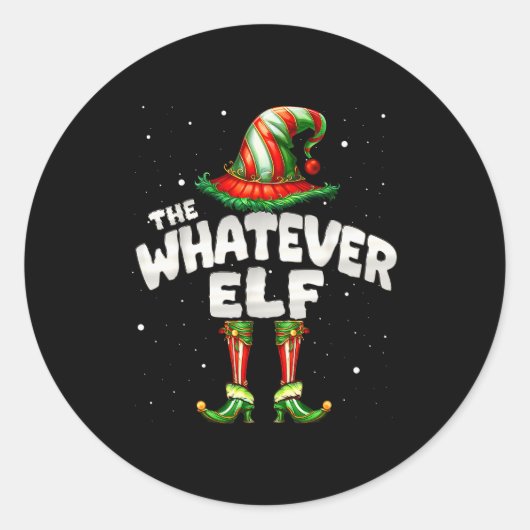 I'm The Whatever Elf Family Matching Group Christm Ronde Sticker (Voorkant)