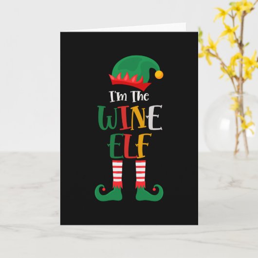 Im The Wine Elf Matching Kerstmis 2021 Kaart (Gele Bloem)