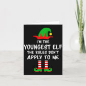 I'm The Youngest Elf Matching Family Christmas Kaart (Voorkant)