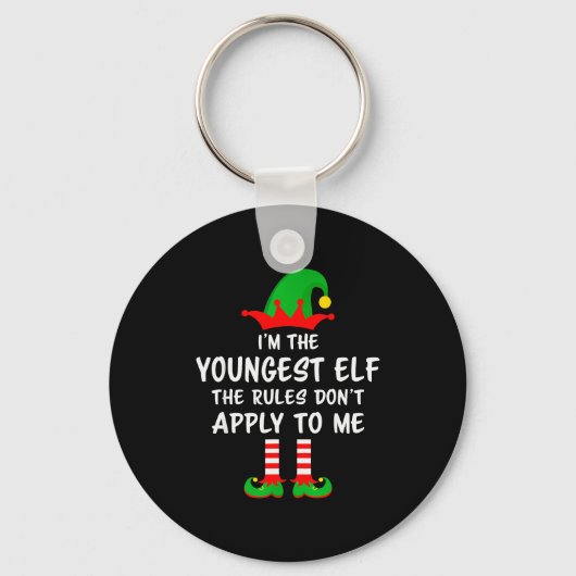 I'm The Youngest Elf Matching Family Christmas Sleutelhanger (Voorkant)
