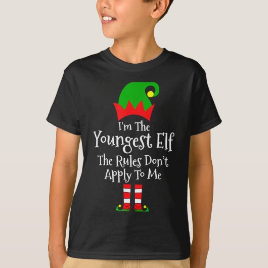 I'm The Youngest Elf The Rules Don't Apply To Me M T-shirt (Voorkant)