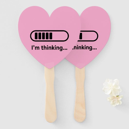 I'm Thinking... Loading Progress Bar Pink Minimali Handwaaier (Voorkant en achterkant)