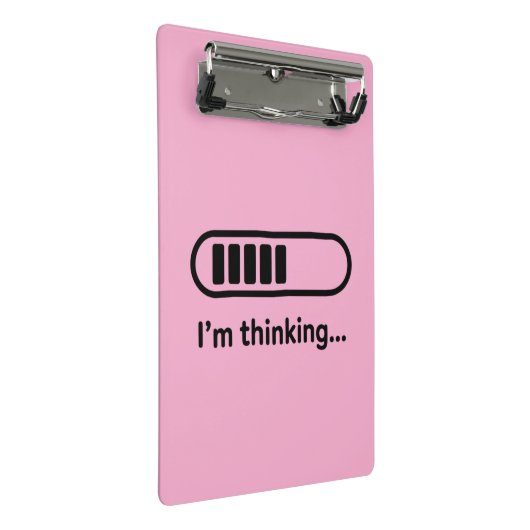I'm Thinking... Loading Progress Bar Pink Minimali Mini Klembord (Schuin)