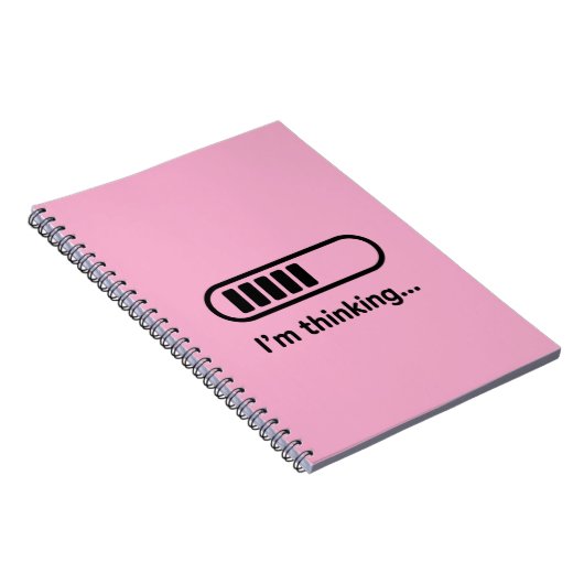 I'm Thinking... Loading Progress Bar Pink Minimali Notitieboek (Rechterzijde)