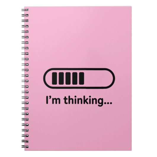 I'm Thinking... Loading Progress Bar Pink Minimali Notitieboek (Voorkant)
