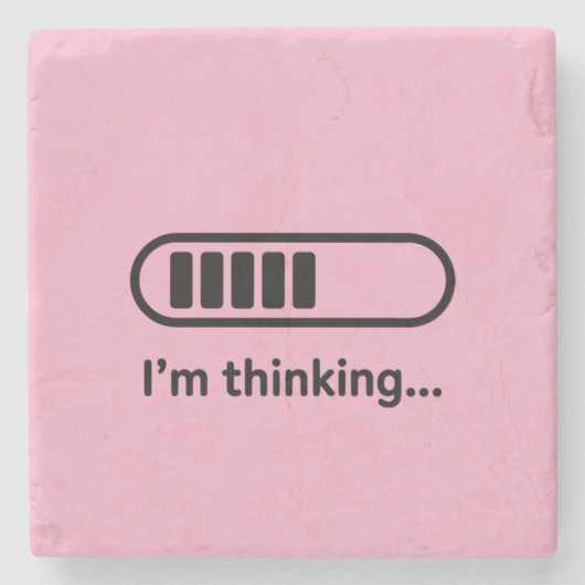I'm Thinking... Loading Progress Bar Pink Minimali Stenen Onderzetter (Voorkant)