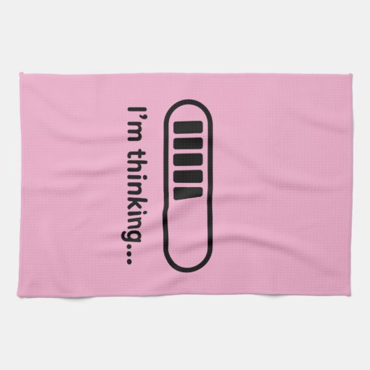 I'm Thinking... Loading Progress Bar Pink Minimali Theedoek (Horizontaal)