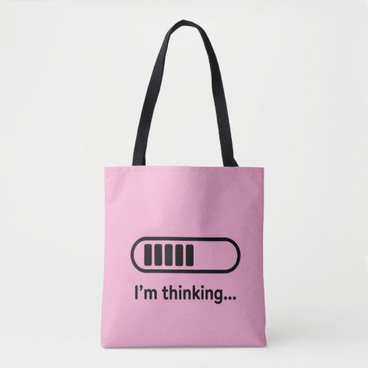 I'm Thinking... Loading Progress Bar Pink Minimali Tote Bag (Voorkant)