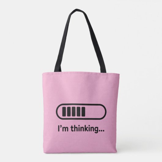 I'm Thinking... Loading Progress Bar Pink Minimali Tote Bag (Achterkant)