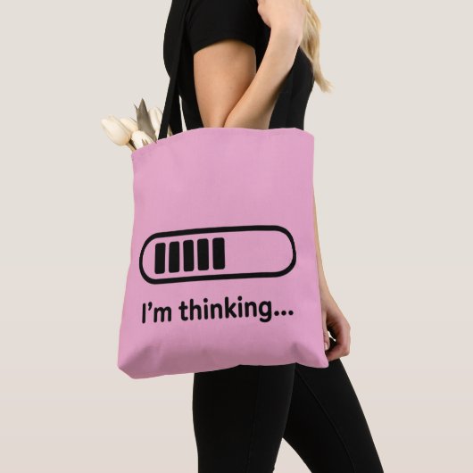 I'm Thinking... Loading Progress Bar Pink Minimali Tote Bag (Dichtbij)