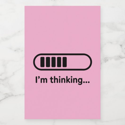 I'm Thinking... Loading Progress Bar Pink Minimali Voedselcontainer Etiket (Enkel label)
