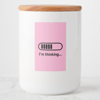 I'm Thinking... Loading Progress Bar Pink Minimali Voedselcontainer Etiket