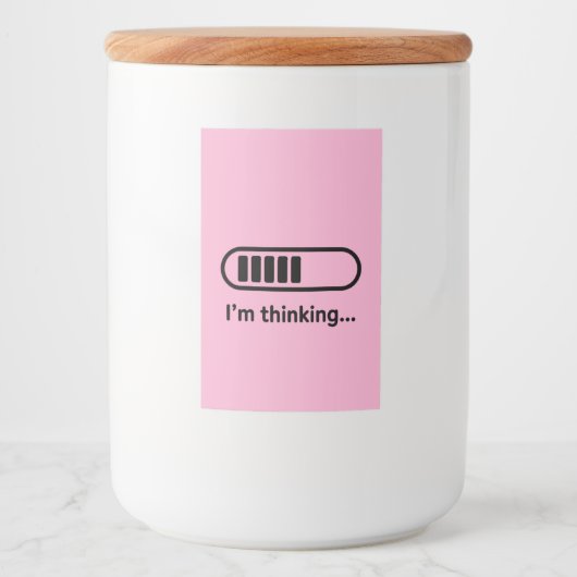 I'm Thinking... Loading Progress Bar Pink Minimali Voedselcontainer Etiket (Voorkant)
