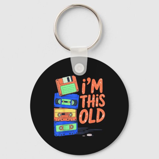 I'm This Old Funny Retro Floppy Cette Design Vinta Sleutelhanger (Voorkant)