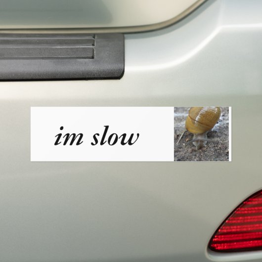 im trage (slak) bumpersticker (Op auto)