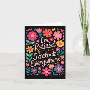 IM trok zijn 5-klok overal Boho Floral RET Kaart