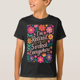 IM trok zijn 5-klok overal Boho Floral RET T-shirt