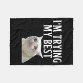 I'm Trying My Funny Crying Cat Meme Men Women Kids Fleece Deken (Voorkant (Horizontaal))
