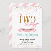 Im TWEE zassy 2e verjaardag themauitnodiging Kaart (Voorkant / Achterkant)