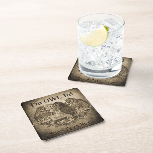 "I'm Uil In" (All In) Grappige pokeravond Kartonnen Onderzetters (Insitu)