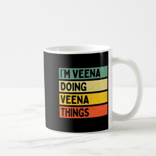 I'm Veena Doing Veena Things Funny D Quote Comfort Koffiemok (Rechts)