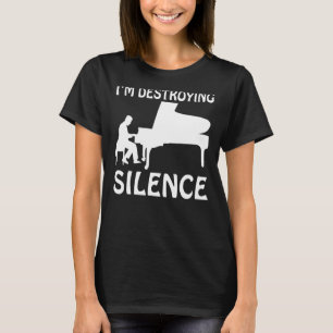 Im vernietigt Silence Musician grappig Piano T-shirt