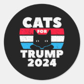 I'm Voting Cats For Trump Election Dete Ronde Sticker (Voorkant)