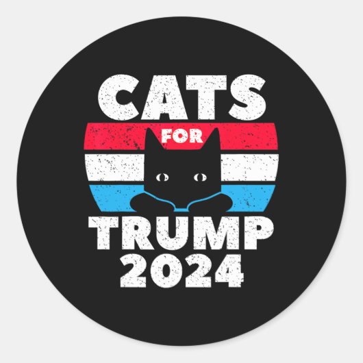 I'm Voting Cats For Trump Election Dete  Ronde Sticker (Voorkant)