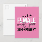 Im Vrouw wat je Superpower is Briefkaart (Voorkant / Achterkant)