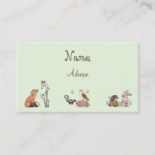 Im Wald  Visitekaartje (Voorkant)