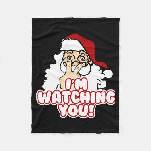 Im Watching You Christmas Santa Claus  Fleece Deken (Voorkant)