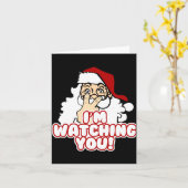 Im Watching You Christmas Santa Claus  Kaart (Gele Bloem)