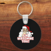 Im Watching You Christmas Santa Claus Sleutelhanger (Voorkant)
