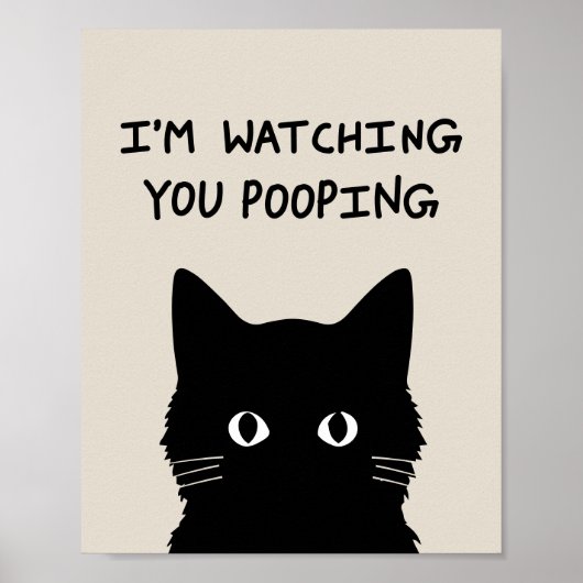 I'm watching you pooping cat poster (Voorkant)