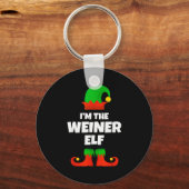 I'm Weiner Elf Family Pajama Christmas Dachshund D Sleutelhanger (Voorkant)