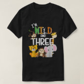 Im Wild en Three Zoo Theme Birthday Safari Oerwoud T-shirt (Design voorkant)