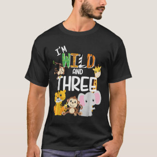 Im Wild en Three Zoo Theme Birthday Safari Oerwoud T-shirt