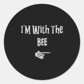 I'm With Bee Halloween Costume Funny Couples Match Ronde Sticker (Voorkant)